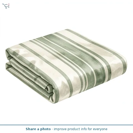 Habitat Oxford Stripe Green Printed Pillowcase