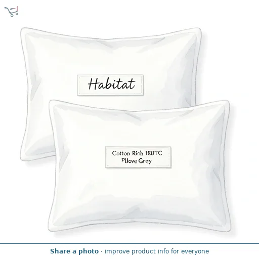 Habitat Cotton Rich 180TC Pillowcase Pair - Dove Grey