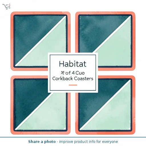 Habitat Pack of 4 Geo Cube Corkback Coasters