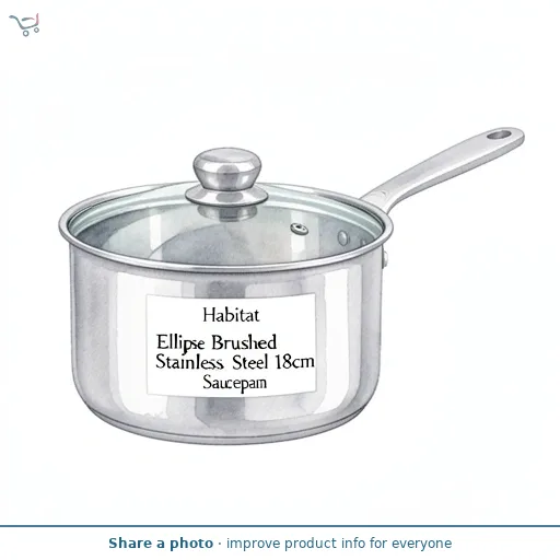 Habitat Ellipse Brushed Stainless Steel 18cm Saucepan