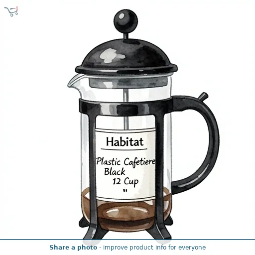 Habitat Plastic Cafetiere Black 12 Cup