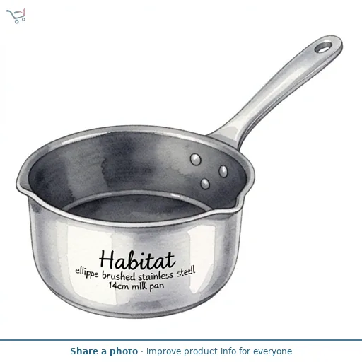 Habitat ellipse brushed stainless steel 14cm milk pan