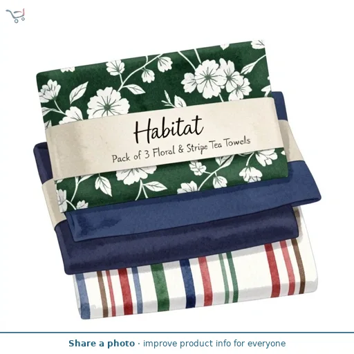 Habitat Pack of 3 Floral & Stripe Tea Towels