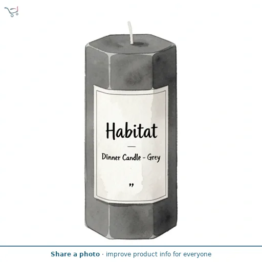 Habitat Dinner Candle - Grey