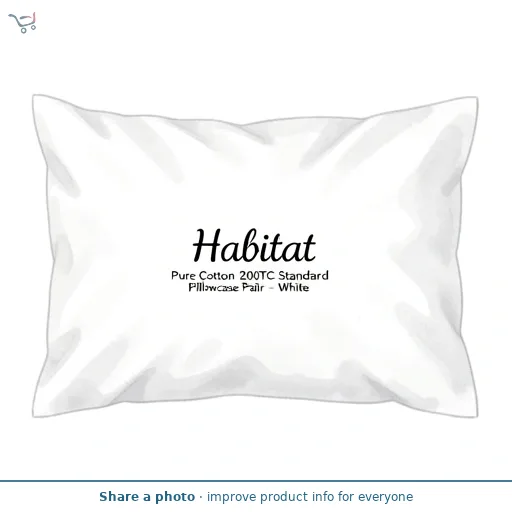 Habitat Pure Cotton 200TC Standard Pillowcase Pair - White