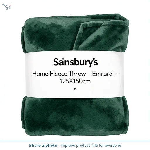 Sainsbury's Home Fleece Throw - Emerald - 125X150cm