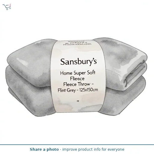 Sainsbury's Home Super Soft Fleece Throw - Flint Grey - 125x150cm