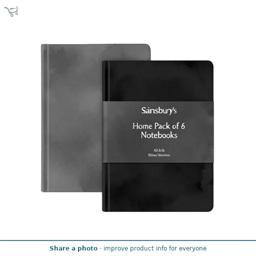Sainsbury's Home Pack of 2 A6 Black Notebooks
