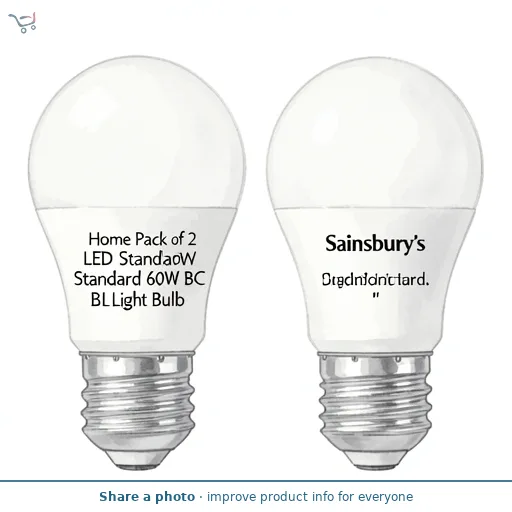 Sainsbury's Home Pack of 2 LED Standard 60W BC Light Bulb