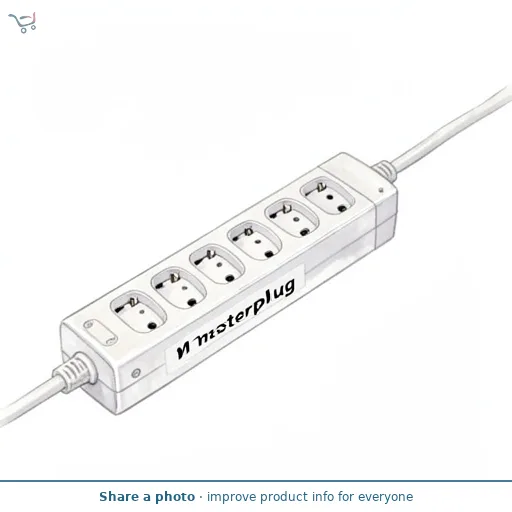 Masterplug 6 Socket 2m Extension Lead Surge Protection and LED - White