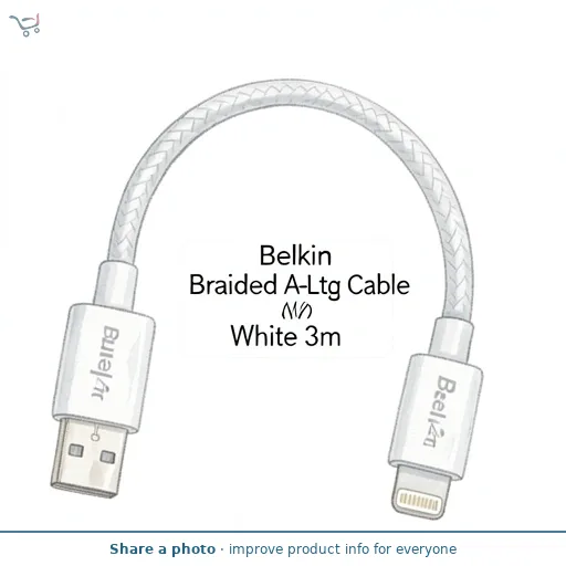 Belkin Braided A-Ltg Cable White 3m