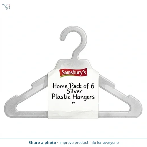 Sainsbury's Home Pack of 6 Silver Plastic Hangers