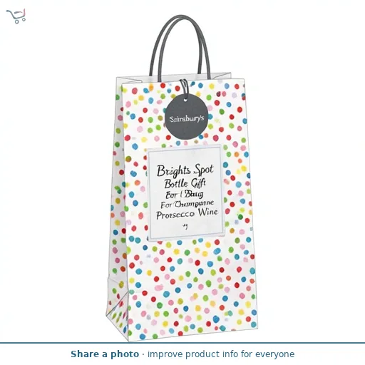 Sainsbury's Brights Spot Bottle Gift Bag For Champagne Prosecco Wine