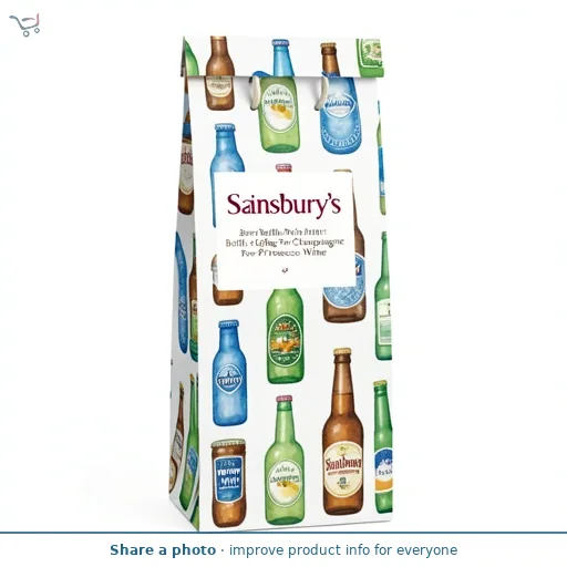 Sainsbury's Beer Bottle Print Bottle Gift Bag For Champagne Prosecco Wine