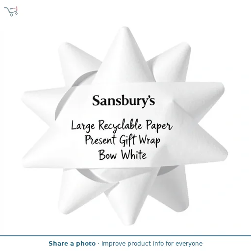 Sainsbury's Large  Recyclable Paper Present Gift Wrap Bow White