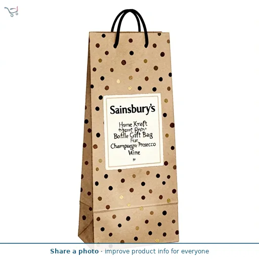 Sainsbury's Home Kraft Spot Bottle Gift Bag For Champagne Prosecco Wine