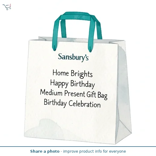 Sainsbury's Home Brights Happy Birthday Medium Present Gift Bag Birthday Celebration
