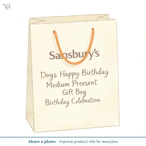 Sainsbury's Dogs Happy Birthday Medium Present Gift Bag Birthday Celebration