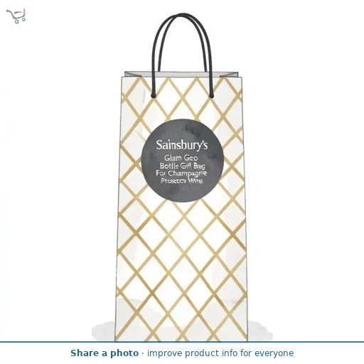 Sainsbury's Glam Geo Bottle Gift Bag For Champagne Prosecco Wine
