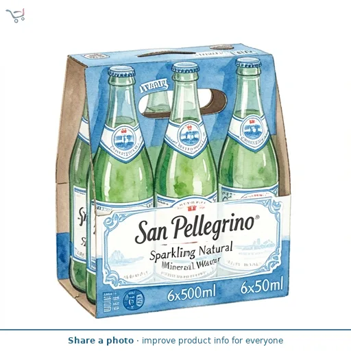 San Pellegrino Sparkling Natural Mineral Water 6x500ml