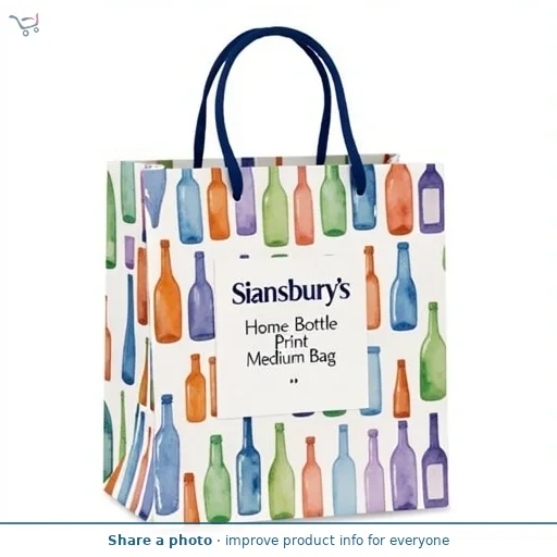 Sainsbury's Home Bottle Print Medium Bag