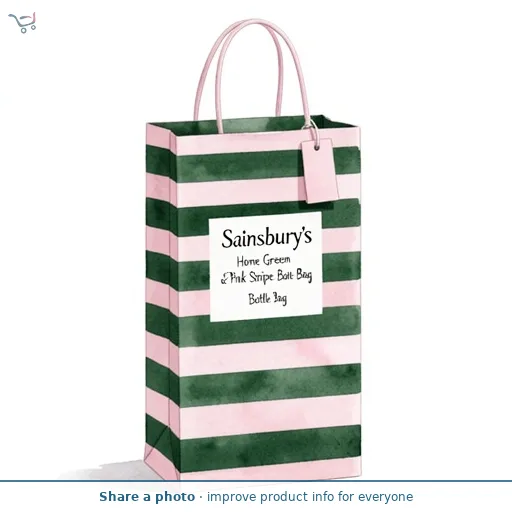 Sainsbury's Home Green & Pink Stripe Bottle Bag