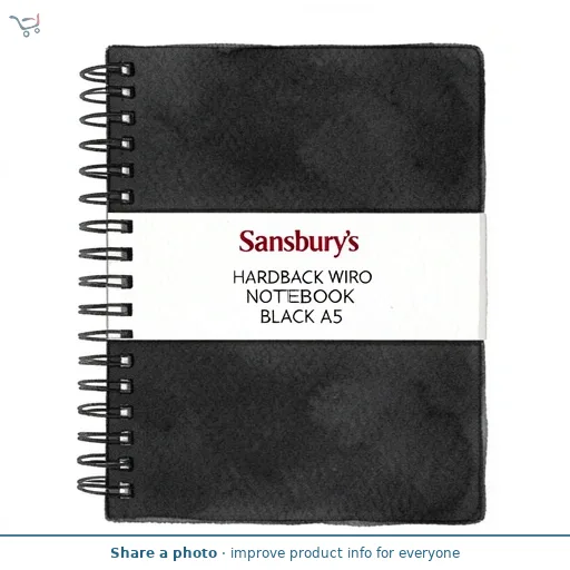 Sainsbury's Home Hardback Wiro Notebook Black A5