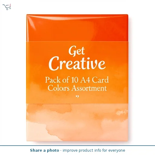 Get Creative Pack of 10 A4 Card Colours Assortment