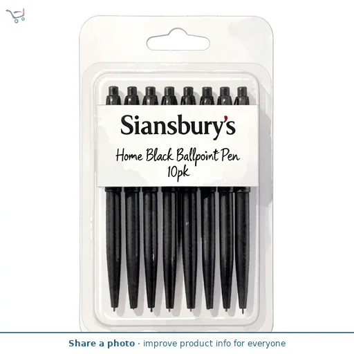 Sainsbury's Home Black Ballpoint Pen 10pk