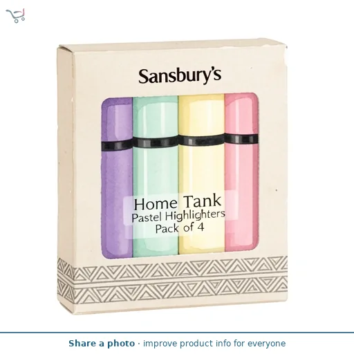 Sainsbury's Home Tank Pastel Highlighters - Pack of 4
