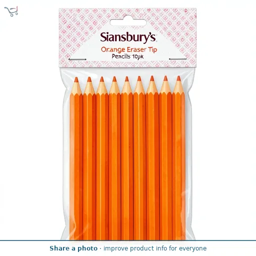 Sainsbury's Home Orange Eraser Tip Pencils 10pk