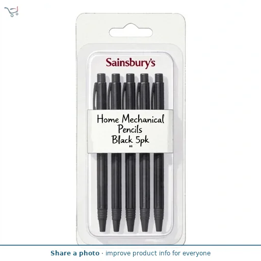 Sainsbury's Home Mechanical Pencils Black 5pk