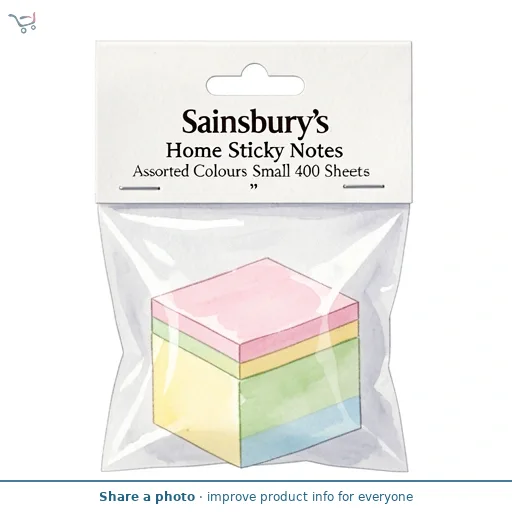 Sainsbury's Home Sticky Notes Assorted Colours Small 400 Sheets
