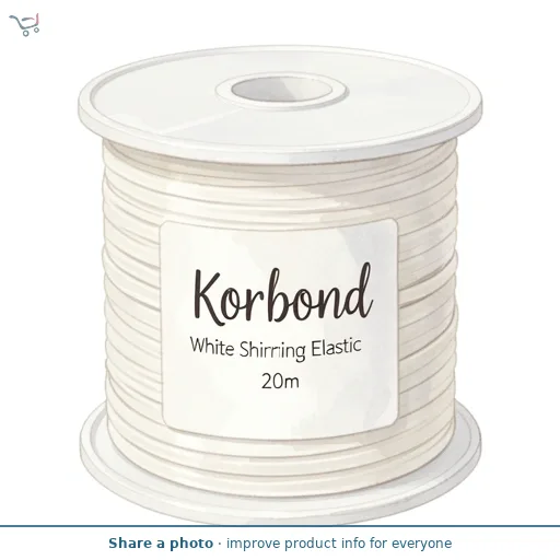 Korbond White Shirring Elastic 20m