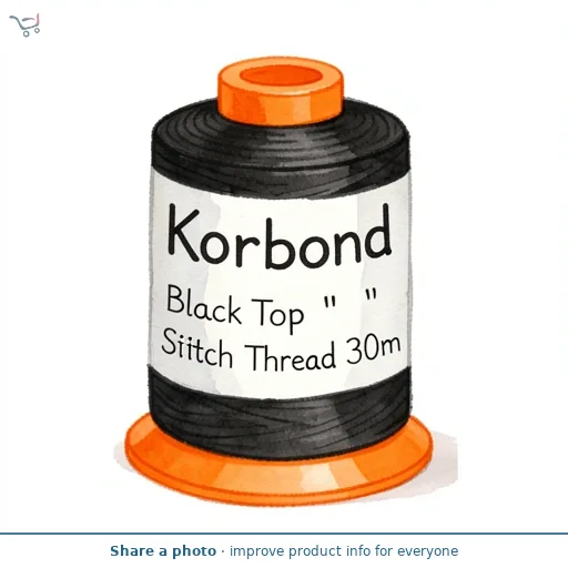 Korbond Black Top Stitch Thread 30m