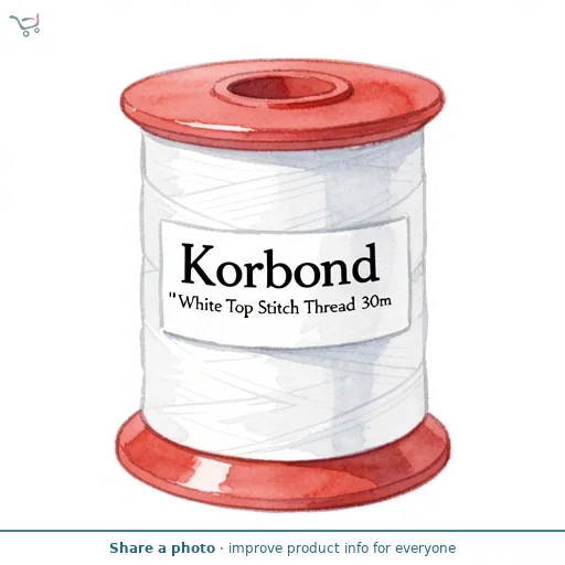 Korbond White Top Stitch Thread 30m