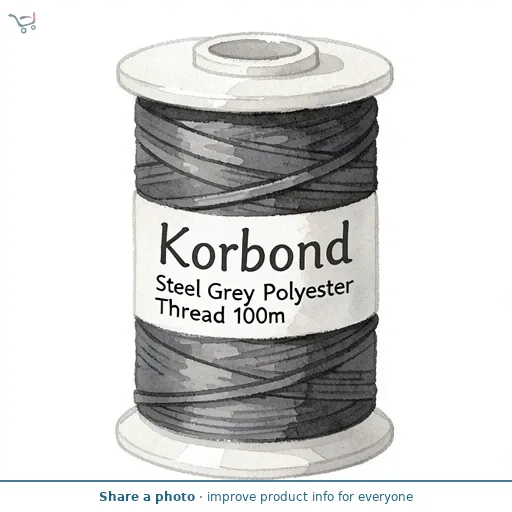 Korbond Steel Grey Polyester Thread 100m