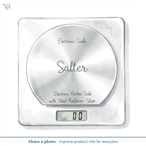 Salter Electronic Kitchen Scale with Steel Platform- Silver