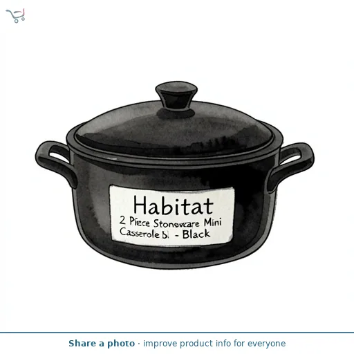 Habitat 2 Piece Stoneware Mini Casserole Dish - Black