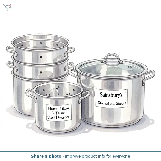 Sainsbury's Home 18cm 3 Tier Stainless Steel Steamer