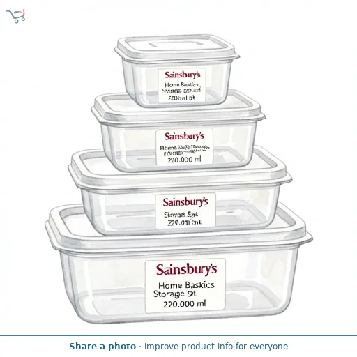 Sainsbury's Home Basics Storage 220ml 5pk