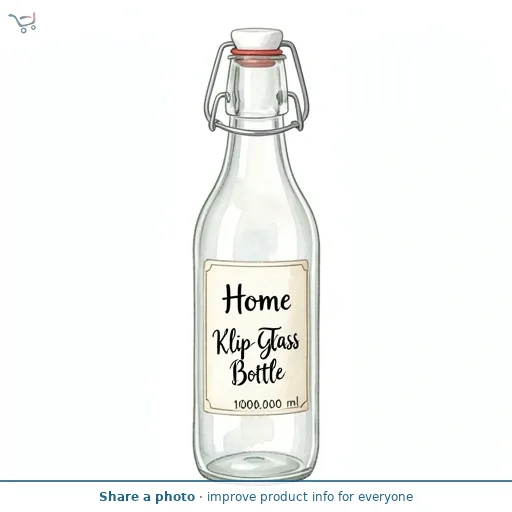 Home Klip Top Glass Bottle 1L