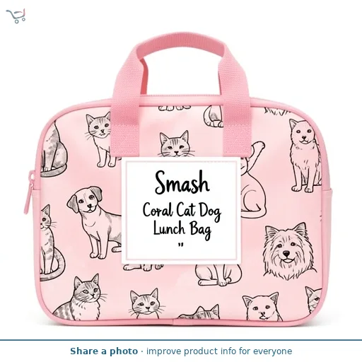 Smash Coral Cat Dog Lunch Bag