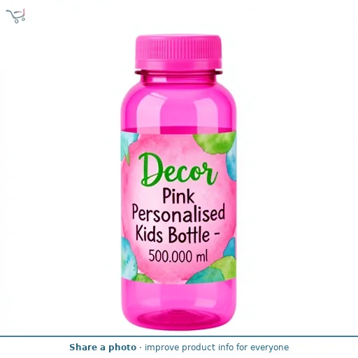 Decor Pink Personalised Kids Bottle - 500ml