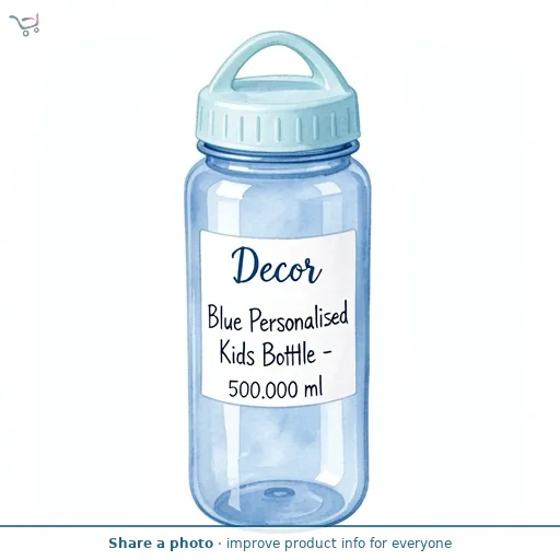 Decor Blue Personalised Kids Bottle - 500ml