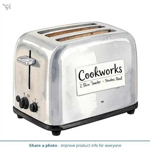 Cookworks 2 Slice Toaster - Stainless Steel
