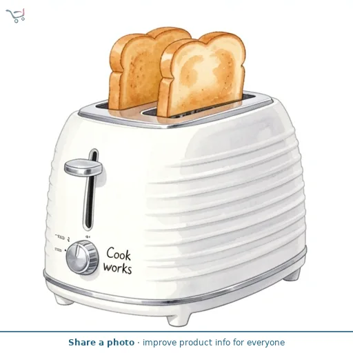 Cookworks Texture Tilly 2 Slice Toaster - White