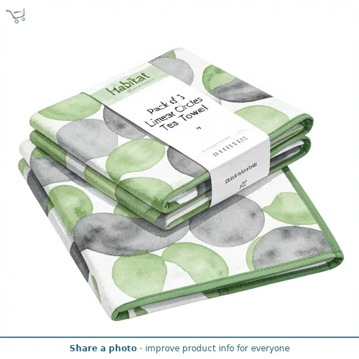 Habitat Pack of 3 Linear Circles Tea Towel