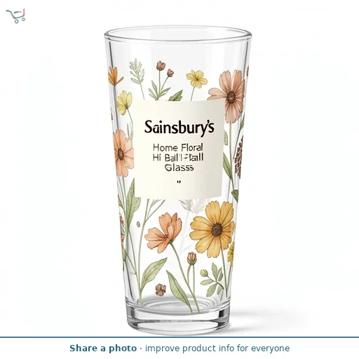 Sainsbury's Home Floral Hi Ball Glass