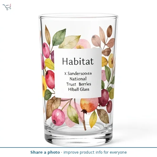 Habitat x Sanderson National Trust Berries Hiball Glass